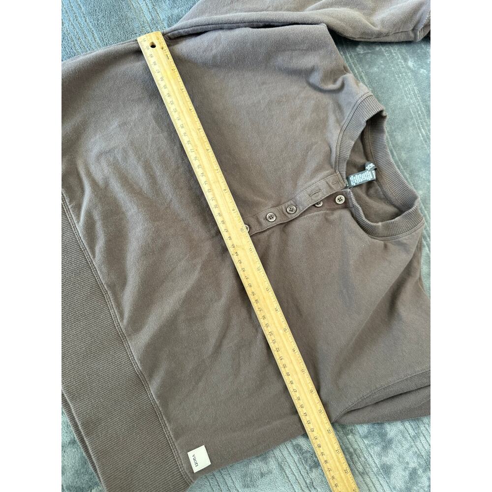 Vuori Laguna Henley in Cocoa Heather Long Sleeve Organic Cotton Sweater Women XS - Picture 14 of 16